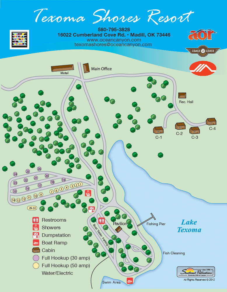 Texoma Shores RV Resort - Resort Map